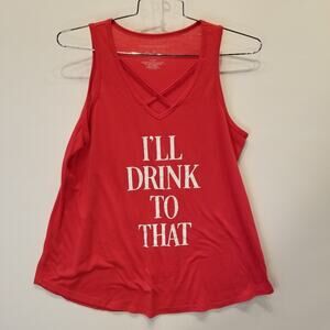 Craysin Threads Graphic Tank I'll Drink to That Happy Hour Girls Night Out Sz XL